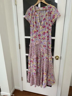 Vestido SUNDANCE Pretty Petals Lavanda Volantes Casa Floral Jardín - Talla M Foto 1 de 4