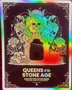 QUEENS OF THE STONE AGE DETROIT MI POSTER/STICKER OCTOBER 3RD 2025 FOX THEATER - Picture 1 of 4