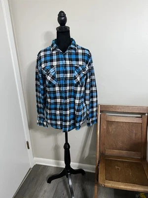 Camisa de hombre Vans Off The Wall Box franela a cuadros con botones azul M Foto 1 de 4