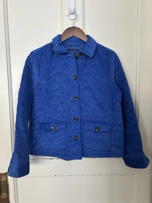 Talbots Corduroy Quilted Button Front Jacket Womens Size MP Blue Classic NWT - Image 1 of 4
