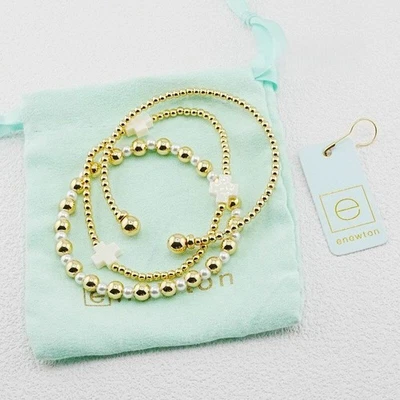 Enewton White Cross Set 3 Bracelet Stack Gold Filled - Image 1 of 4