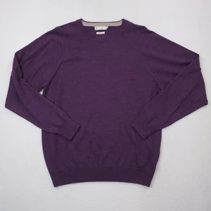 Peter Millar Sweater Mens Large Purple Merino Wool Crew Neck Pullover Preppy - Picture 1 of 12