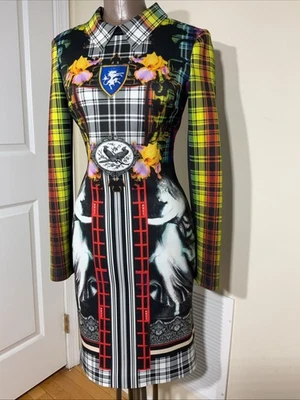 Vestido Clover Canyon Para Mujer Mediano Moderno Elegante Floral y Rayas Buceo Midi EE. UU. Foto 1 de 4