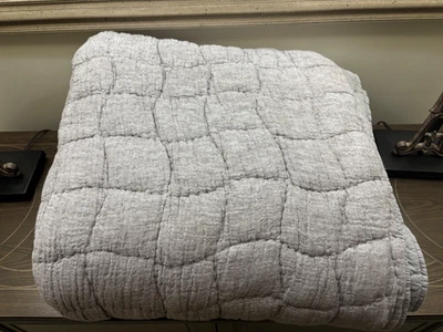 Pottery Barn Cloud Full/Queen Quilt-Gray - Image 1 of 4