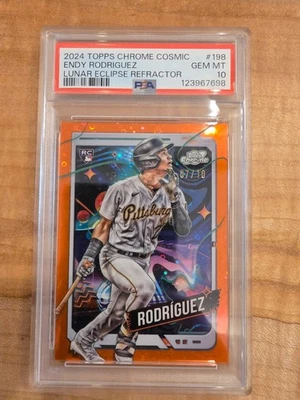 2024 Topps Chrome Cosmic Endy Rodriguez Lunar Eclipse Refractor PSA 10 - Image 1 of 3