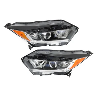 Headlights W/ LED DRL Halogen Black For 2019 2020 2021 Honda HRV HR-V Pair - Image 1 of 4