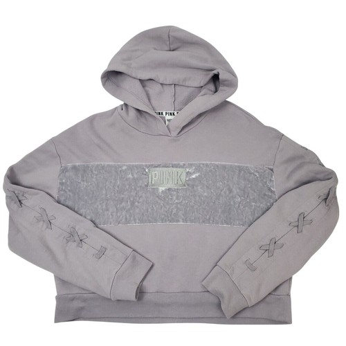 UNDERCOVER Felpa con cappuccio Victorias Secret taglia M rosa grigia manica lunga pullover media