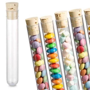 100x Kunststoff Reagenzgläser für ☆ Gastgeschenke ☆ Ideal für M&Ms ☆ MIT KORKEN - Bild 1 von 13