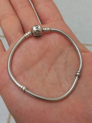 Authentic Pandora Moments Snake Chain Bracelet 18cm Silver 925 - Immagine 1 di 4