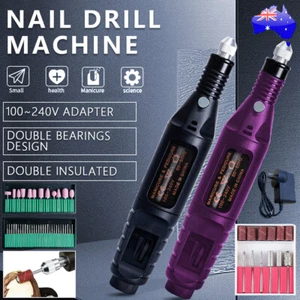 Electric Nail Drill Machine Kit Sanding File Bits Acrylic Pedicure Manicure Tool - Picture 1 of 30