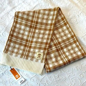 Timberland Plaid Scarf in Butterscotch Gold and Cream 65" Long New with Tags - Picture 1 of 3