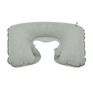 Inflatable U Shape Air Cushion Travel Pillow Head Neck Back Rest Nap Sleep GRAY - Picture 1 of 1