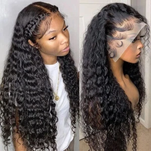 Deep Wave Wigs Human Hair 13x6 Hd Lace Frontal Wig Brazilian 13x4 For Women - Bild 1 von 18