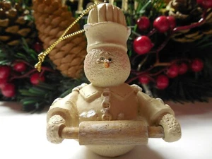 Snowman Baker Chef With Rolling Pin Christmas Tree Ornament - Picture 1 of 3