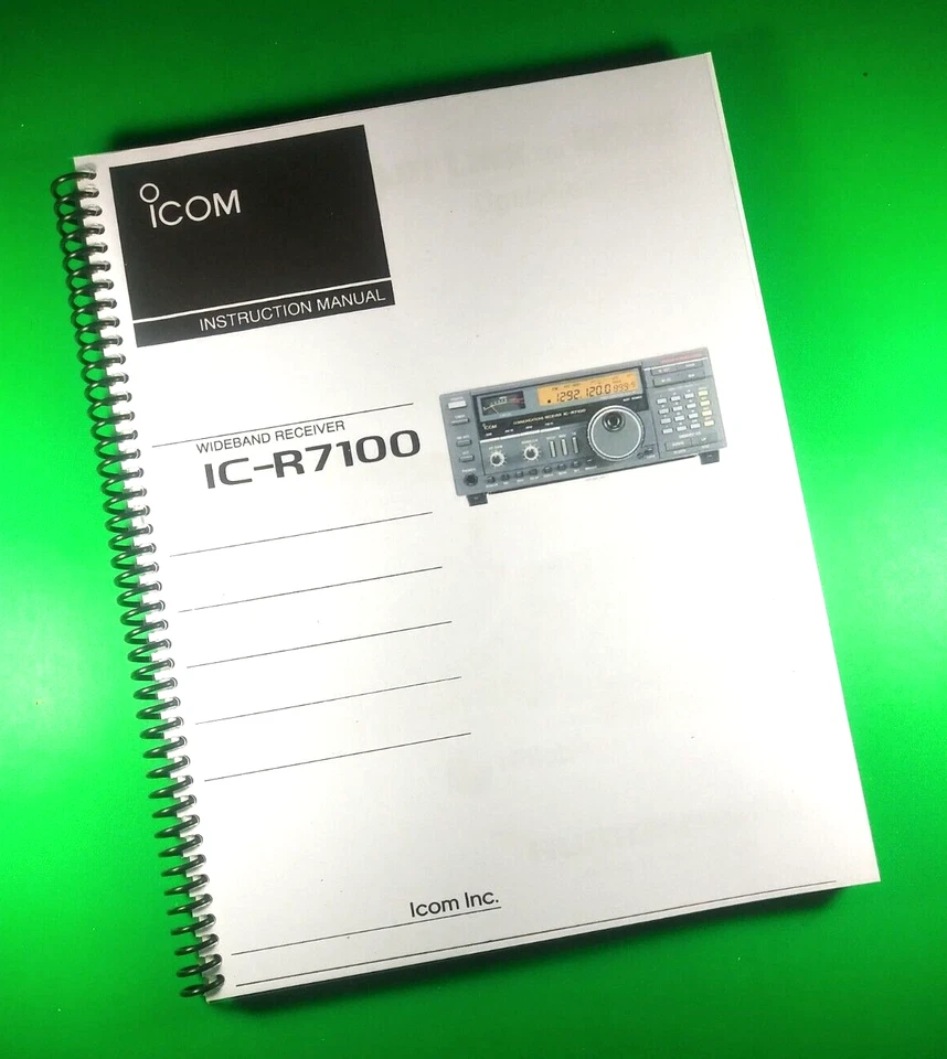 Manuale d'uso per ricevitore a banda larga ICOM IC-R7100, 44 pagine con cover trasparenti! - Immagine 1 di 1