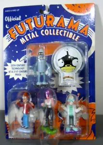 Futurama Metal Set di Figure da Collezione Bender Fry Leela Professor Farnsworth #1 - Foto 1 di 4