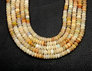 4 MM Rare Ethiopian Opal Faceted Rondelle 13 Inch Gemstone Beads Christmas Gifts - Picture 1 of 5
