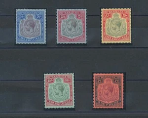 1918 BERMUDA, SG 51b/55, GEORGE V. Portrait, 5 Values, MLH* - Imagen 1 de 2