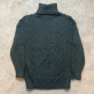 Blarney Woollen Mills Fisherman Sweater Ireland XS Oversized Turtleneck Wool - Picture 1 of 5