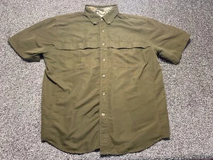 GameGuard Vented Shirt Mens Medium Green Button Down Fishing Short Sleeve - Picture 1 of 11