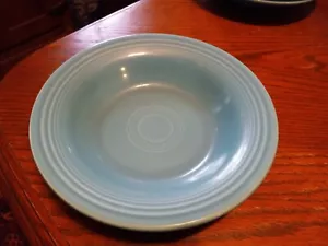 Vintage Fiesta Ware 8-1/4" Turquoise Flat Rimmed Soup Bowl - Picture 1 of 5