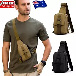 Men Small Chest Bag Pack Travel Sport Shoulder Sling Backpack Cross Body Outdoor - Picture 1 of 14
