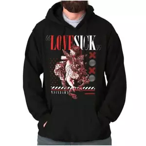 Valentine's Day Love Sick Baby Angel Statue Hoodie Hooded Sweatshirt Men Women - Picture 1 of 7