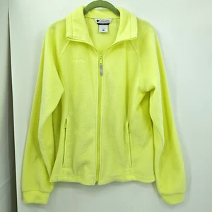 Columbia Fleece Jacket Youth 18 20 Bright Yellow Full Zip Fits Womens Medium - Picture 1 of 9