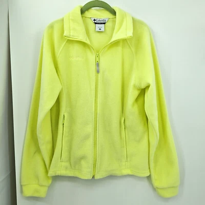 Columbia Fleece Jacket Youth 18 20 Bright Yellow Full Zip Fits Womens Medium - Image 1 of 4