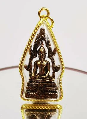 Phra Chinnarat Buda Tailandés Amuleto Oro Micrón Colgante Talismán  Foto 1 de 4