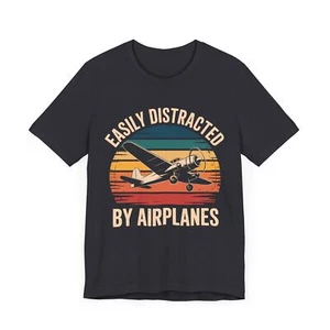 Leicht abgelenkt von Flugzeugen Unisex Luftfahrt T-Shirt Geschenk S-XXXL - Bild 1 von 52