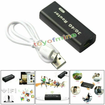 Mini Portable 3G/4G WiFi Hotspot 802.11b/g/n 150Mbps RJ45 USB Wireless Router - Image 1 of 4