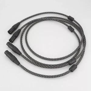 Par de cables balanceados OFC de 4 núcleos y 3 pines enchapados en oro XLR enchufe cable de interconexión de audio - Imagen 1 de 10