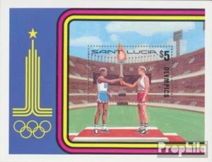 Stamps St. Lucia 1980 Mi block24 (complete issue) MNH 1980 Olympics Summer - Picture 1 of 1