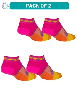 Pack of 2 SockGuy Tropical Classic Low Socks - 1 inch, Pink/Yellow/Orange - Picture 1 of 3