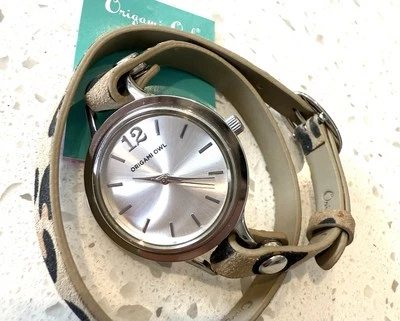 New Origami Owl Cheetah Wrap Bracelet Watch Jewelry  Leather Animal Print - Image 1 of 4