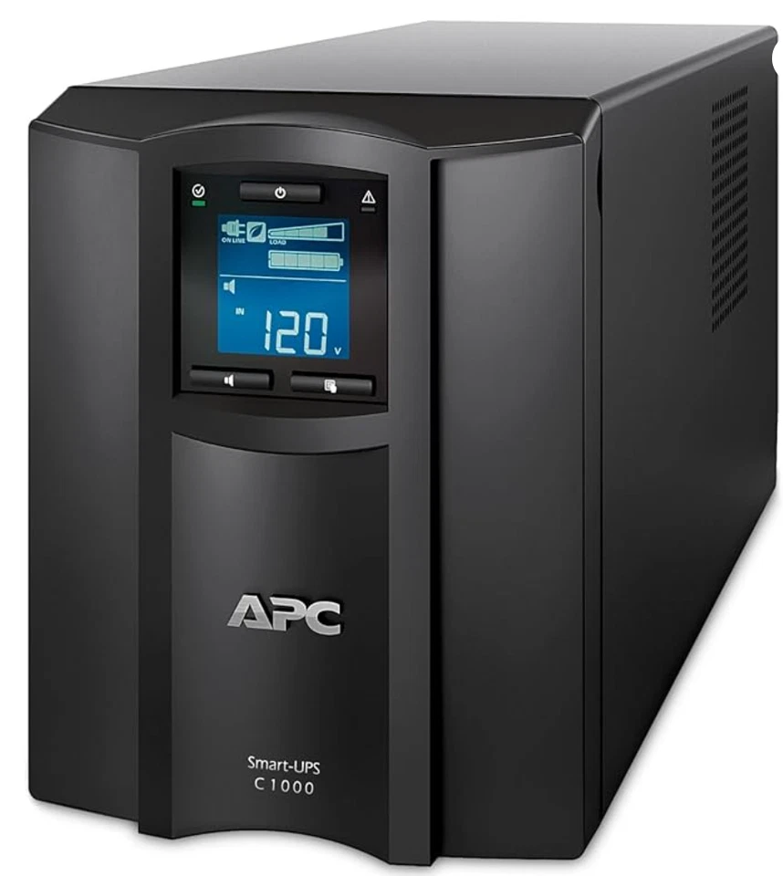 APC Smart-UPS C 1000 SMC1000 1000 ВА 600 Вт ЖК-дисплей башня ИБП с кабелем и аккумулятором  - Изображение 1 из 4