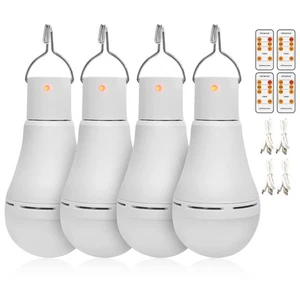 4 Pack Portable Emergency LED Bulbs, USB Rechargeable Camping Light with Remo... - Picture 1 of 7