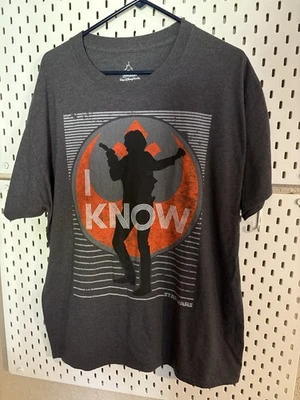 Camiseta Star Wars Han Solo "I Know" Disneyland/WDW Gráfica Gris Para Hombre XL Foto 1 de 2