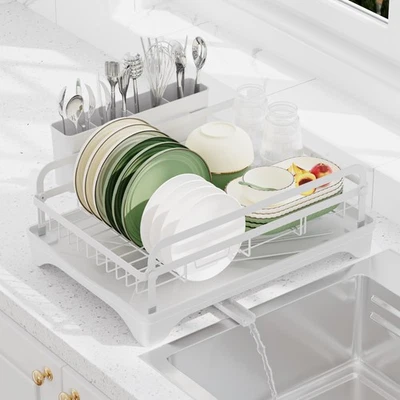 Estante de secado de platos para mostrador de cocina - Estante de secado de platos de gran capacidad con D... Foto 1 de 4