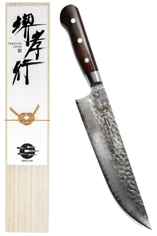 Sakai Takayuki Damascus Butcher Knife 210mm VG10 Steel 33-Layer Mahogany Handle - Изображение 1 из 4