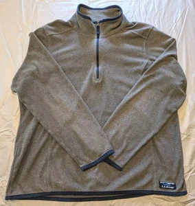 LL Bean Gray Fleece Jacket 1/4 Zip Pullover Women's Size Large - Picture 1 of 9