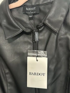 NWT Bardot Faux Leather Belted Utility Playsuit Romper Black Womens Size US 4 /S - Picture 1 of 3