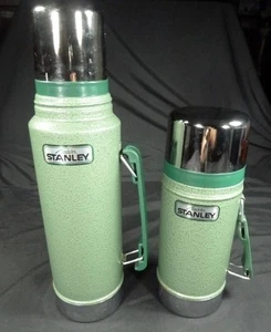 Aladdin Stanley Thermos A-944DH 1 Quart Vacuum Bottle and A-1350B Wide Mouth - Picture 1 of 6