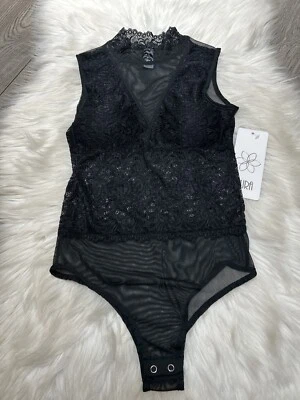 Aura женщин черный боди S/M насмешливый шеи кружева. бюстгальтер с сетчатой подкладкой - Изображение 1 из 4