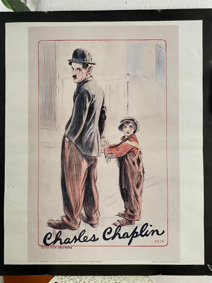 Charlie Chaplin Poster Kunstdruck ,Original, München 1986, 45x55 cm - Bild 1 von 4