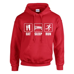 EAT, SLEEP, RUN HOODIE ADULT/KIDS - PERSONALISED - TOP RUNNING JOG GIFT XMAS - Picture 1 of 10