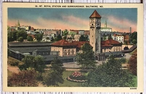 Baltimore Maryland, MT Royal Station & Surroundings Vintage Postcard - Picture 1 of 2