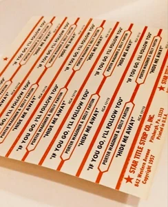 Porter Wagoner & Dolly Parton JUKEBOX Title Strips - UNUSED SHEET of 10 - Picture 1 of 4