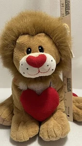 Ganz Linus Lion HM8652 Red Hearts Lion Valentine  Love Soft Plush  13" - Picture 1 of 14